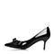 BELLE/百丽春专柜同款黑优雅女人漆皮牛皮女单鞋BGAH6AQ7