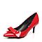 BELLE/百丽春专柜同款红优雅女人漆皮牛皮女单鞋BGAH6AQ7