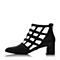 BELLE/精品百丽春专柜同款黑时尚型格油皮牛皮女单鞋MIQE2AQ7