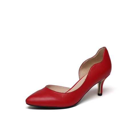 BELLE/百丽春季专柜同款红色小牛皮女凉鞋3VDZ4AK7