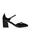 BELLE/百丽春专柜同款黑简约时尚漆皮牛皮女凉鞋BOM30AK7