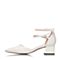 BELLE/百丽春专柜同款白时尚优雅漆皮牛皮女皮凉鞋BLU33AK7
