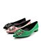 BELLE/百丽春绿色甜美可爱纺织品女鞋16901AQ7