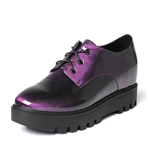 BELLE/百丽春紫色时尚休闲人造革女鞋17001AM7