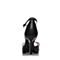 BELLE/百丽夏季专柜同款牛皮黑色细高跟女凉鞋BOA30BL7