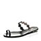 BELLE/百丽夏季专柜同款灰色时尚异形跟套趾女拖鞋BOOG7BT7