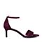 BELLE/百丽夏紫红色优雅一字带羊绒皮女凉鞋02817BL7