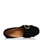 BELLE/百丽秋季专柜同款黑色羊绒皮女单鞋BOS27CM7