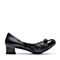 BELLE/百丽秋季专柜同款黑色绵羊皮革女皮鞋3B6Y8CQ7