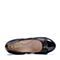 BELLE/百丽秋季专柜同款黑色绵羊皮革女皮鞋3B6Y8CQ7