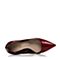 BELLE/百丽秋季专柜同款红色珠光压花漆皮牛皮尖头女单鞋OW06DCQ7