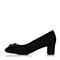 BELLE/百丽秋季专柜同款黑色羊绒皮女单鞋BWI04CQ7