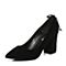 BELLE/百丽秋季专柜同款黑色羊绒皮尖头女单鞋BWP01CQ7