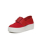 BELLE/百丽秋季专柜同款红色条纹布/羊皮女休闲鞋R6H1DCM7