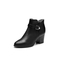 BELLE/百丽冬季专柜同款黑色油皮牛皮女短靴BLDE6DD7