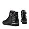 BELLE/百丽冬季专柜同款黑色油皮牛皮女短靴3C3W3DD7