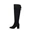 BELLE/百丽冬专柜同款黑色羊绒皮革女皮靴(绒里)BXJ81DC7