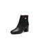BELLE/百丽冬季专柜同款黑色摔纹油皮小牛皮女中靴BAA60DZ7