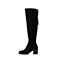 BELLE/百丽冬季专柜同款黑色羊绒皮高筒靴女长靴BQA80DC7