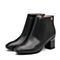BELLE/百丽冬季专柜同款黑色油皮牛皮女短靴BAA40DD7