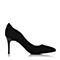 BELLE/百丽秋季专柜同款黑色羊绒皮女单鞋R4V2DCQ7