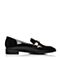 BELLE/百丽秋季专柜同款黑色漆皮牛皮女单鞋BLND7CM7