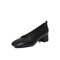 BELLE/百丽秋季专柜同款黑色摔纹牛皮女单鞋奶奶鞋R5S1DCQ7