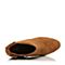 BELLE/百丽冬棕色优雅时尚羊绒皮女短靴17583DD7