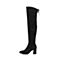 BELLE/百丽瘦瘦靴冬黑色优雅时尚弹力绒布女长靴BVL80DC7