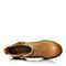BELLE/百丽冬季专柜同款土黄油蜡牛皮女短靴R7Z1DDD7