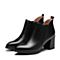 BELLE/百丽冬季专柜同款黑色牛皮女单鞋BKY21DM7