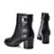 BELLE/百丽冬季专柜同款黑色牛皮女短靴BFNB3DD7