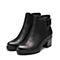 BELLE/百丽冬季专柜同款黑色打蜡磨砂牛皮女皮靴（绒里）R7V3DDD7
