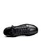 BELLE/百丽冬季专柜同款黑色牛皮/编织布男休闲靴（绒里）5MM01DD7