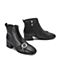 BELLE/百丽冬季专柜同款黑色摔纹油皮小牛皮革女皮靴BWE40DD7
