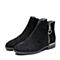 BELLE/百丽冬专柜同款黑色羊绒皮革女皮靴（绒里）3C3Y5DD7