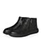 BELLE/百丽冬季专柜同款黑色羊皮革男休闲靴5NY01DD7