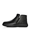BELLE/百丽冬季专柜同款黑色羊皮革男休闲靴（毛里）5NY01DD7