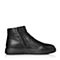 BELLE/百丽冬季专柜同款黑色牛皮革男休闲靴（仿毛里）5PC01DD7