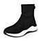 BELLE/百丽冬季专柜同款厚底运动风绒布女短靴（绒里）BYW54DD7