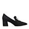 BELLE/百丽专柜同款黑色时尚英伦风羊绒皮女皮鞋BYN23AM8
