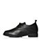 BELLE/百丽专柜同款黑色时尚英伦风牛皮女休闲鞋S2J1DAM8