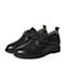 BELLE/百丽专柜同款黑色时尚英伦风牛皮女休闲鞋S2J1DAM8