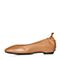BELLE/百丽专柜同款棕色摔纹牛皮革浅口奶奶鞋S1Z1DAQ8