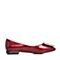 BELLE/百丽专柜同款酒红漆皮牛皮浅口低跟女单鞋S2R1DAQ8