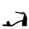 BELLE/百丽专柜同款黑色羊绒皮革女凉鞋BLAC3BL8