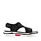 BELLE/百丽夏季专柜新款黑色纺织品厚底男沙滩凉鞋5UL11BL8