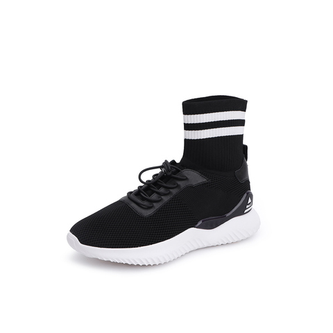 BELLE/百丽专柜同款黑色针织帮面运动风袜靴女短靴BC140DD8