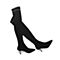 BELLE/百丽瘦瘦靴专柜同款黑色飞织帮面袜鞋女过膝靴 BA880DC8