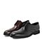 BELLE/百丽商场同款棕色布洛克雕花牛皮革系带正装男皮鞋5US01CM8